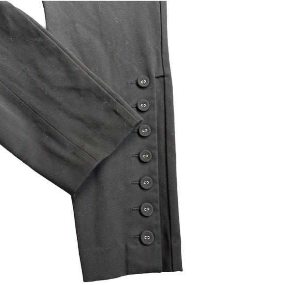 EXPRESS BLACK MID RISE COLUMNIST ANKLE DRESS PANTS WITH BUTTON EMBELLISHMENTS - Picture 4 of 10